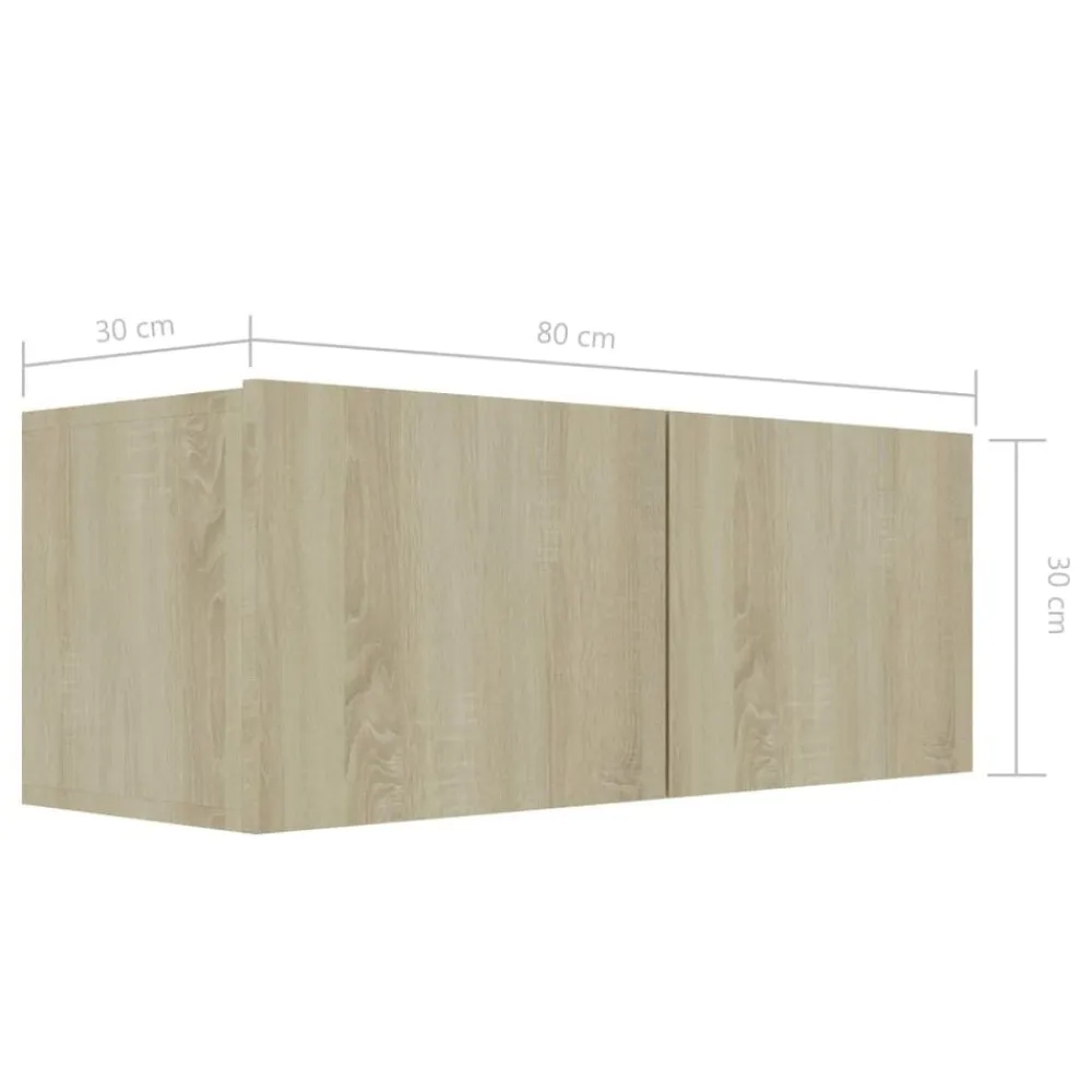 vidaXL Mueble para TV madera contrachapada color roble 80x30x30 cm Roble Sonoma Hot