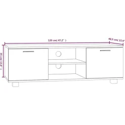 vidaXL Mueble para TV madera contrachapada 120x40,5x35cm Roble ahumado Clearance
