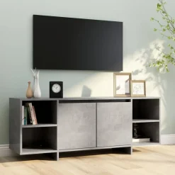 vidaXL Muebles Tv-Mueble para TV madera contrachapada gris hormigón 130x35x50 cm