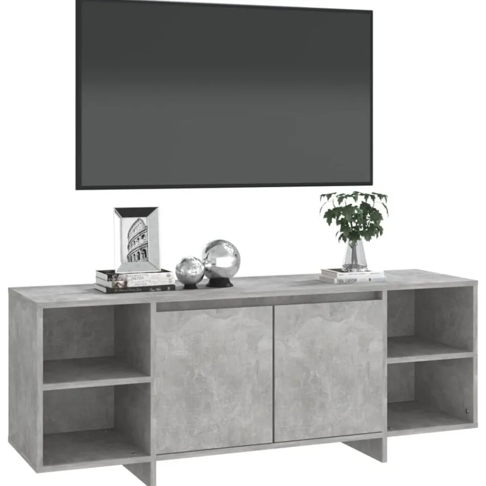 vidaXL Muebles Tv-Mueble para TV madera contrachapada gris hormigón 130x35x50 cm