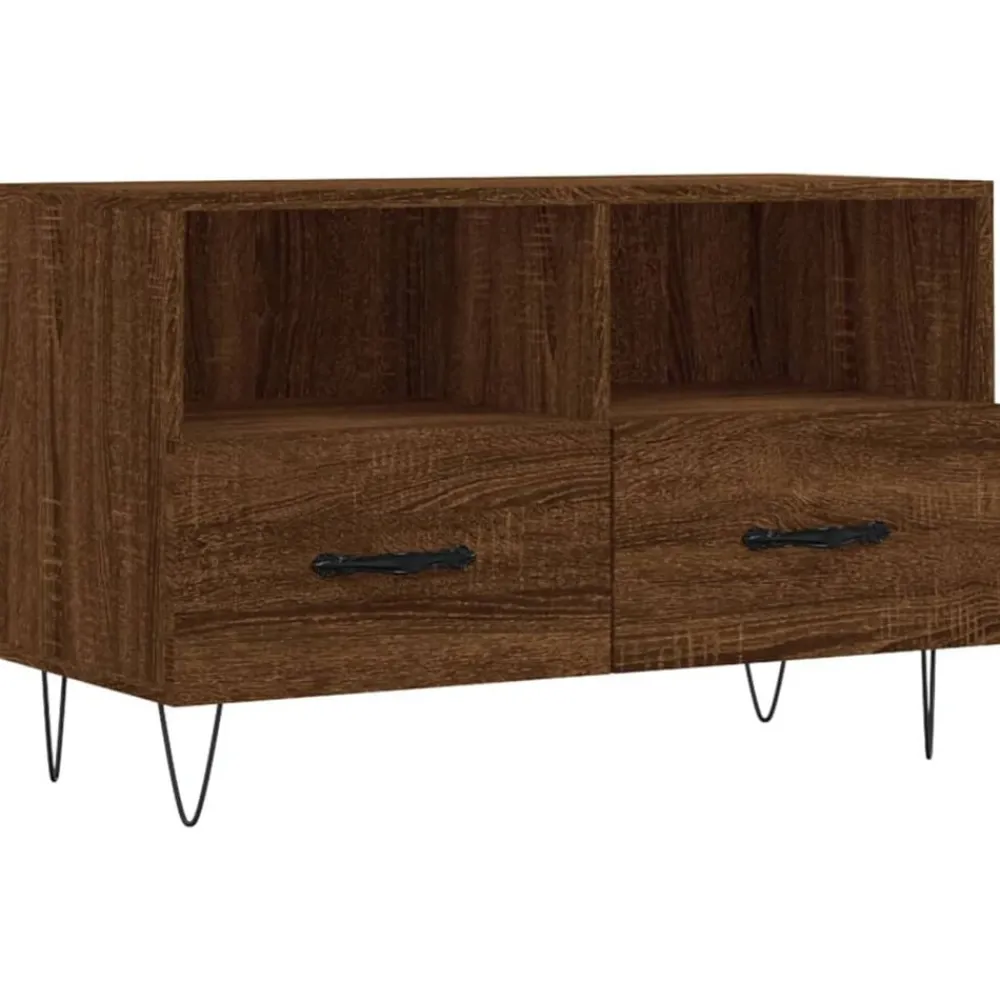 vidaXL Mueble para TV madera contrachapada roble marrón 80x36x50 cm Marrón roble Online