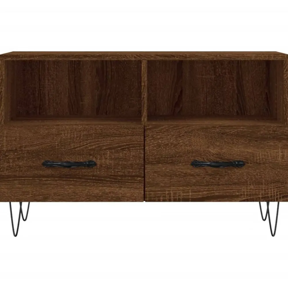 vidaXL Mueble para TV madera contrachapada roble marrón 80x36x50 cm Marrón roble Online