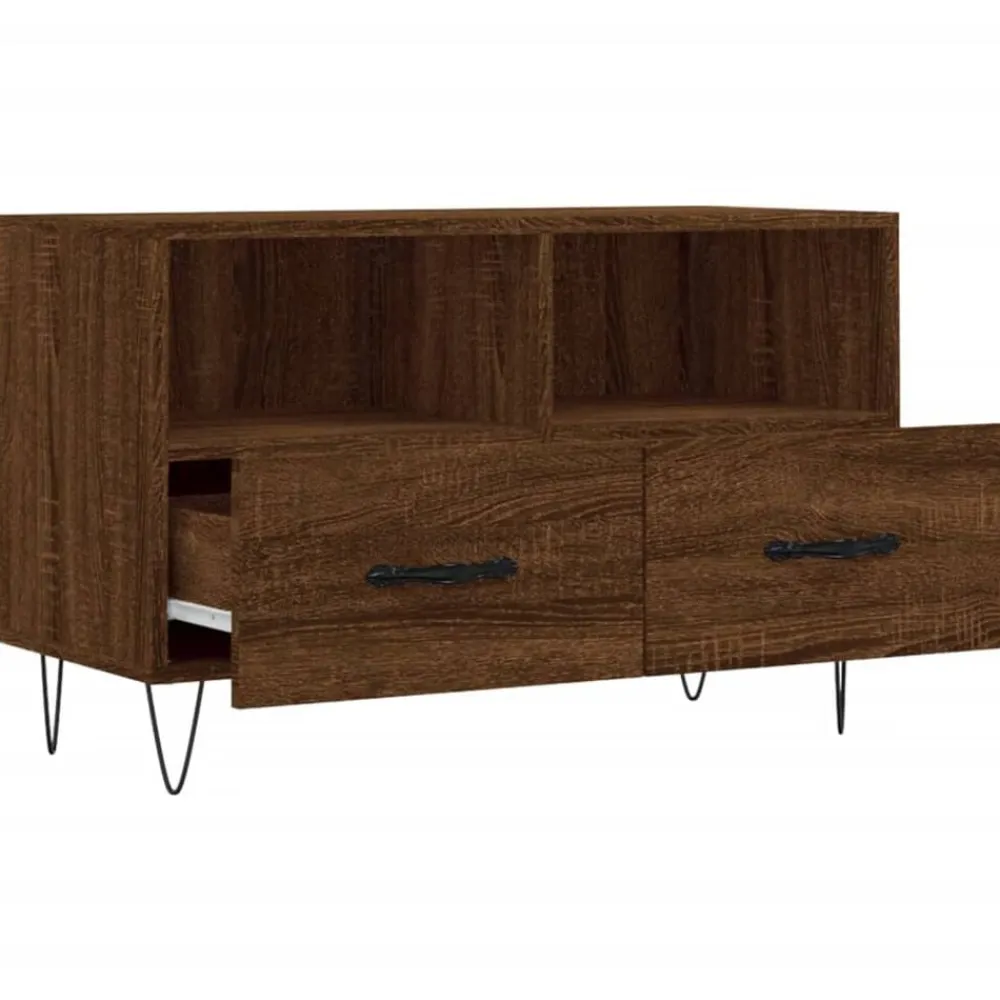 vidaXL Mueble para TV madera contrachapada roble marrón 80x36x50 cm Marrón roble Online
