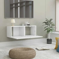 vidaXL Mueble para TV madera contrachapada 80x30x30 cm Blanco Outlet
