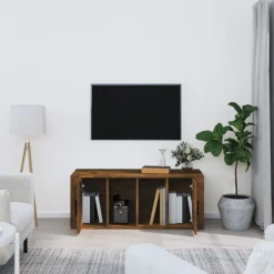 vidaXL Mueble para TV madera contrachapada 100x35x40 cm Roble ahumado Sale