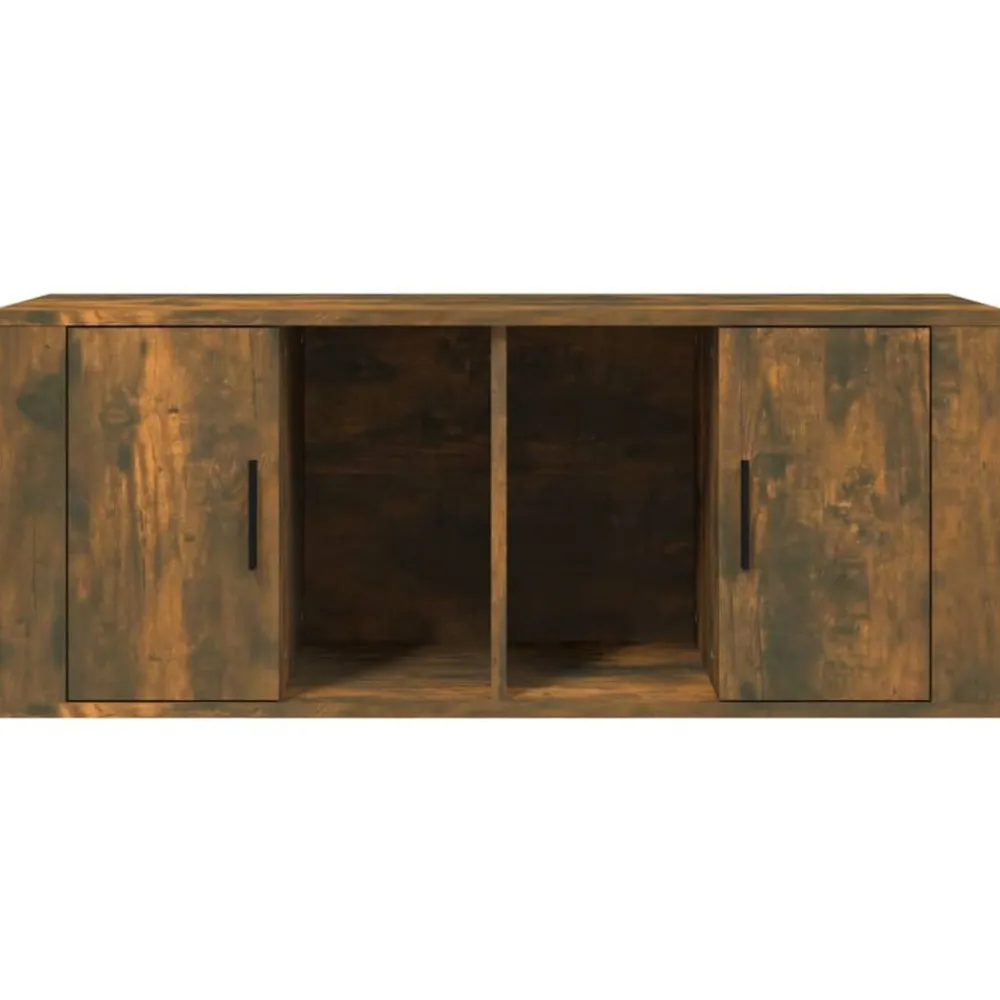 vidaXL Mueble para TV madera contrachapada 100x35x40 cm Roble ahumado Sale