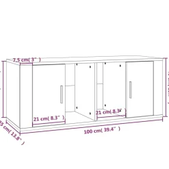 vidaXL Mueble para TV madera contrachapada 100x35x40 cm Roble ahumado Sale