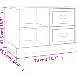 vidaXL Mueble para TV madera contrachapada 73x35,5x47,5 cm Gris sonoma Best