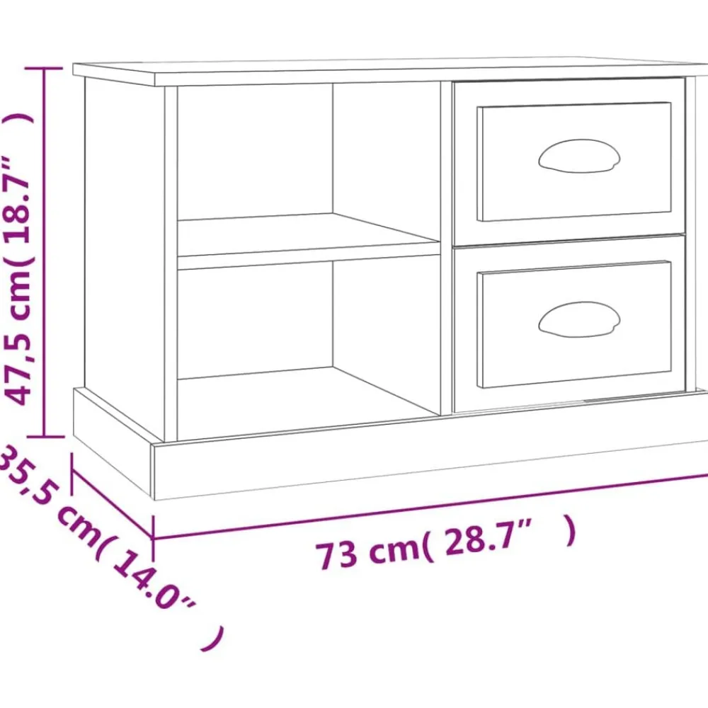 vidaXL Mueble para TV madera contrachapada 73x35,5x47,5 cm Gris sonoma Best