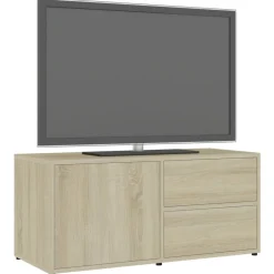 vidaXL Muebles Tv-Mueble para TV madera contrachapada color roble 80x34x36 cm