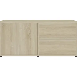 vidaXL Muebles Tv-Mueble para TV madera contrachapada color roble 80x34x36 cm