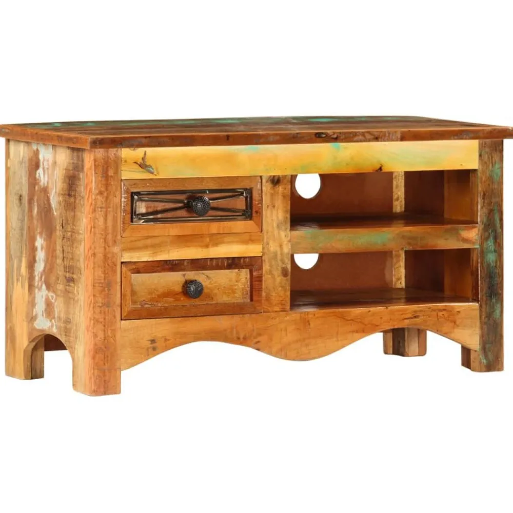 vidaXL Mueble para TV madera maciza reciclada 80x30x40 cm New