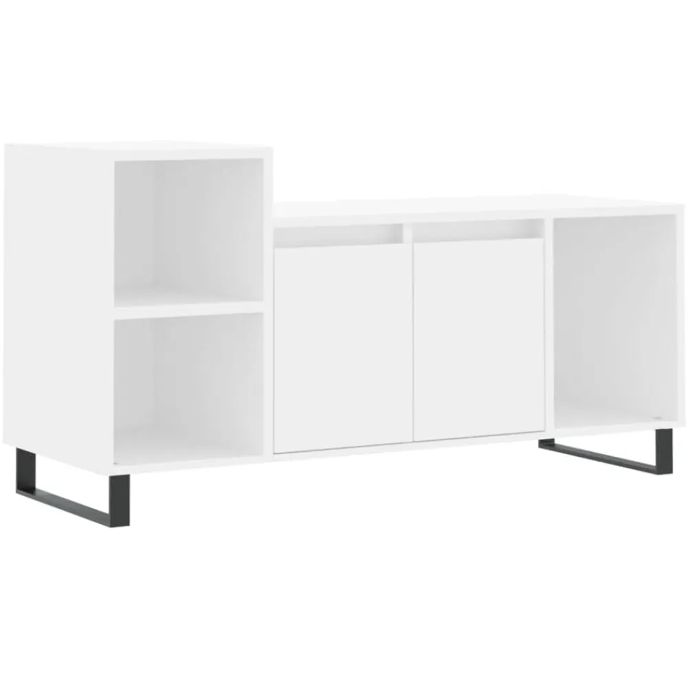 vidaXL Mueble para TV madera contrachapada 100x35x55 cm Blanco