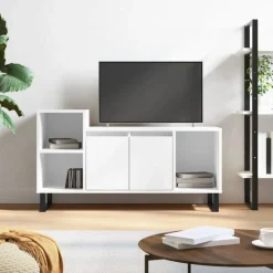 vidaXL Mueble para TV madera contrachapada 100x35x55 cm Blanco