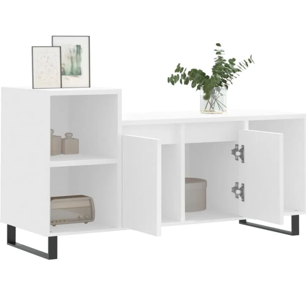 vidaXL Mueble para TV madera contrachapada 100x35x55 cm Blanco