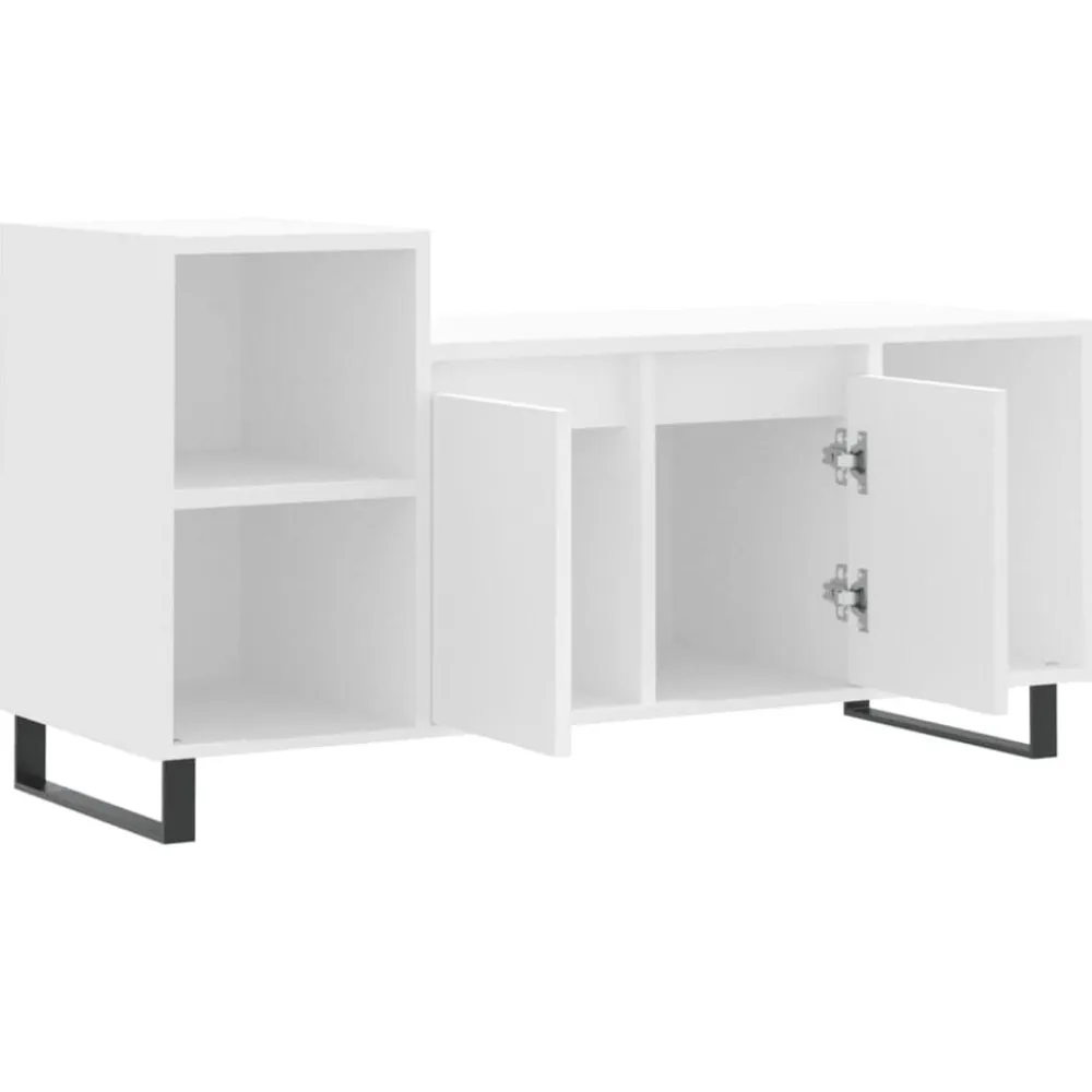 vidaXL Mueble para TV madera contrachapada 100x35x55 cm Blanco