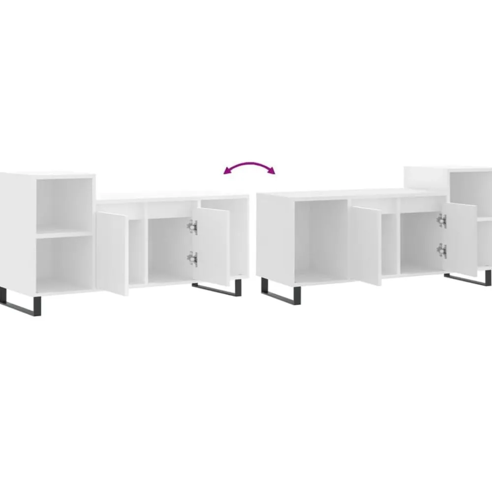 vidaXL Mueble para TV madera contrachapada 100x35x55 cm Blanco