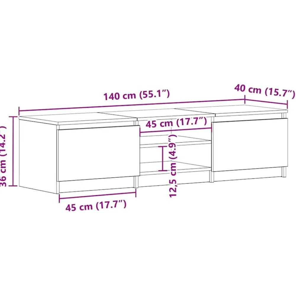 vidaXL Muebles Tv-Mueble para TV madera contrachapada 140x40x35,5cm