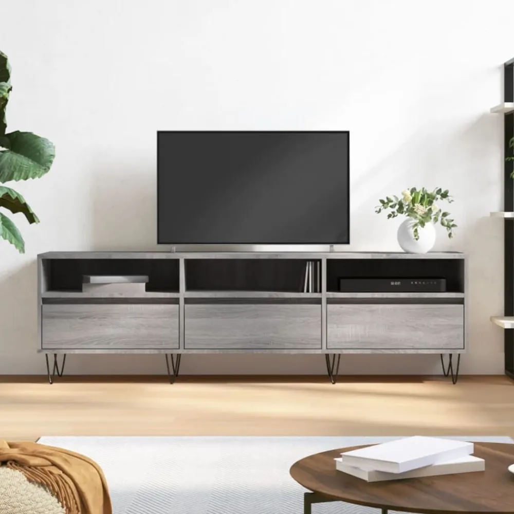 vidaXL Mueble para TV madera contrachapada 150x30x44,5 cm Gris sonoma Best