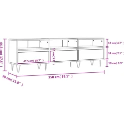 vidaXL Mueble para TV madera contrachapada 150x30x44,5 cm Gris sonoma Best