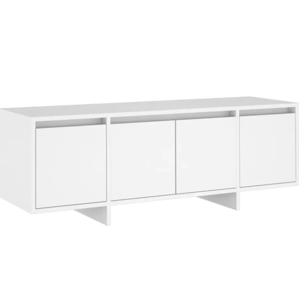 vidaXL Mueble para TV madera contrachapada 120x30x40,5 cm Blanco Outlet