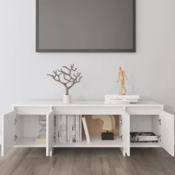 vidaXL Mueble para TV madera contrachapada 120x30x40,5 cm Blanco Outlet