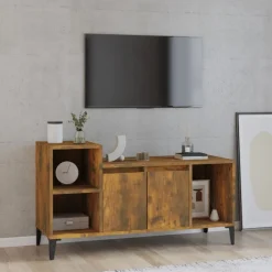 vidaXL Mueble para TV madera contrachapada 100x35x55 cm Roble ahumado Hot