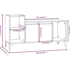 vidaXL Mueble para TV madera contrachapada 100x35x55 cm Roble ahumado Hot