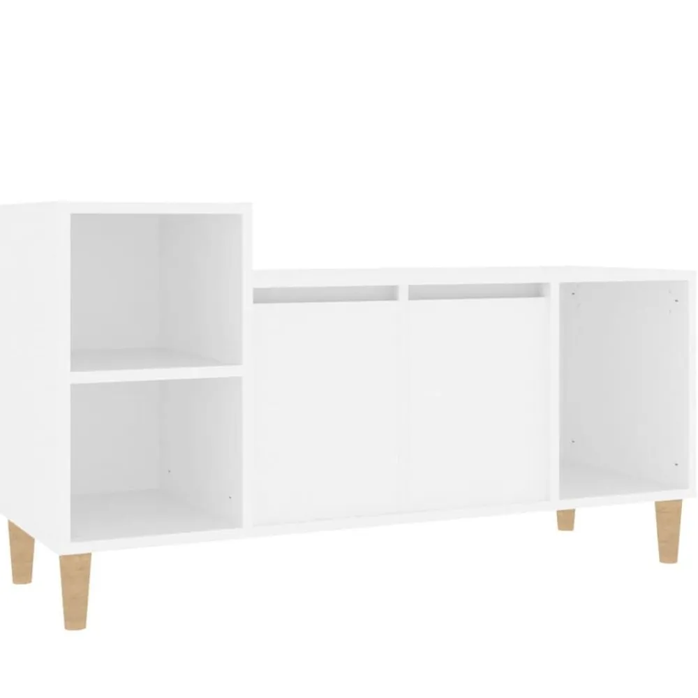 vidaXL Mueble para TV madera contrachapada 100x35x55 cm Blanco Clearance