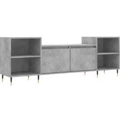 vidaXL Mueble para TV madera contrachapada gris hormigón 160x35x55 cm Gris hormigón New
