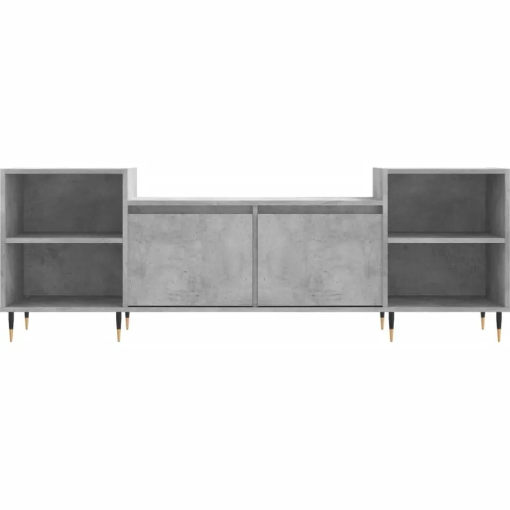 vidaXL Mueble para TV madera contrachapada gris hormigón 160x35x55 cm Gris hormigón New