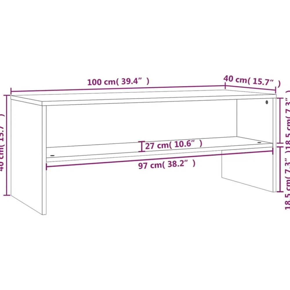 vidaXL Mueble para TV madera contrachapada 100x40x40 cm Blanco Best