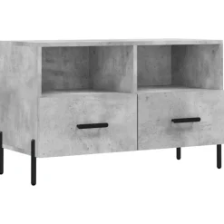 vidaXL Mueble para TV madera contrachapada gris hormigón 80x36x50 cm Gris hormigón Clearance