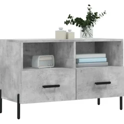 vidaXL Mueble para TV madera contrachapada gris hormigón 80x36x50 cm Gris hormigón Clearance