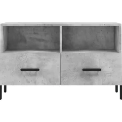 vidaXL Mueble para TV madera contrachapada gris hormigón 80x36x50 cm Gris hormigón Clearance