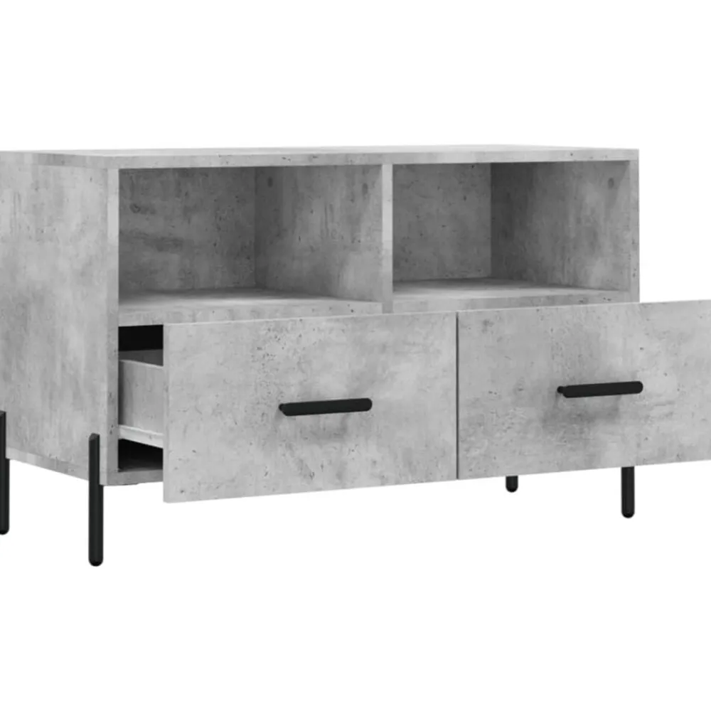 vidaXL Mueble para TV madera contrachapada gris hormigón 80x36x50 cm Gris hormigón Clearance