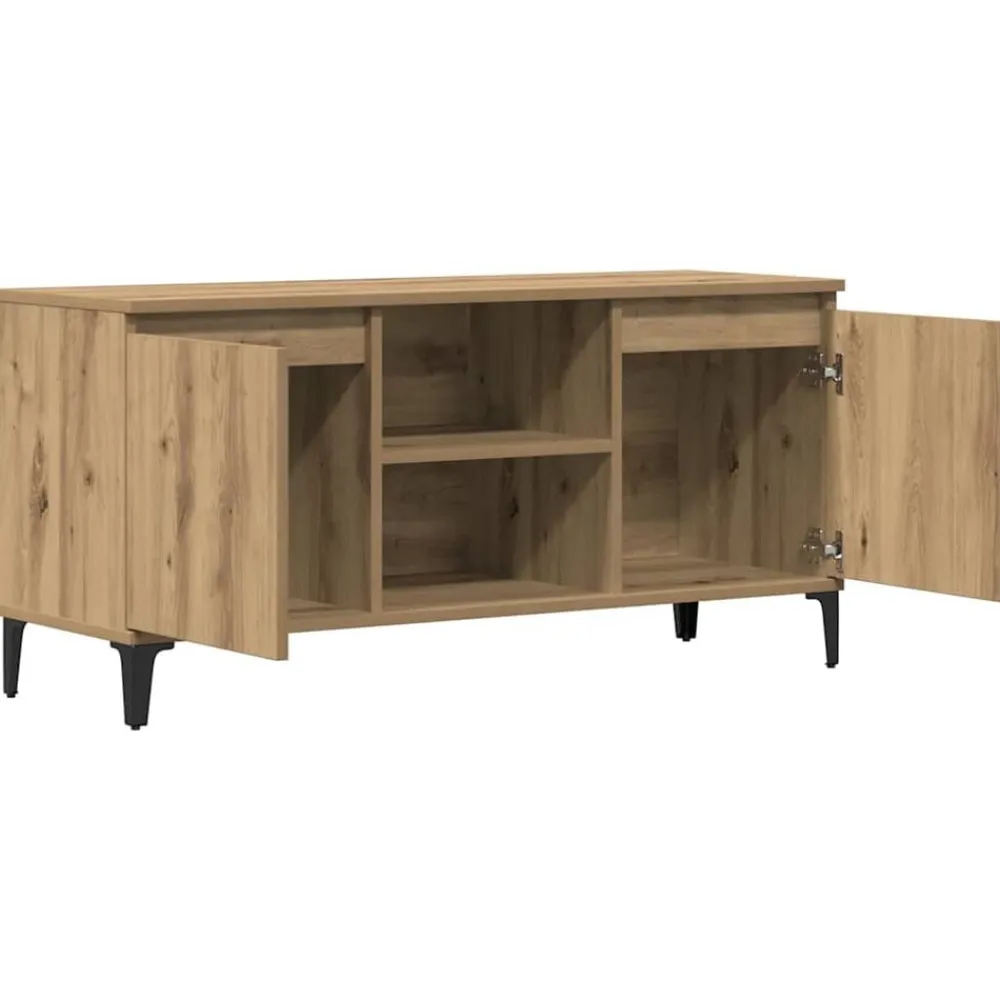 vidaXL Mueble para TV madera de ingeniería 102x35x50 cm Roble artisan Discount