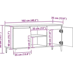 vidaXL Mueble para TV madera de ingeniería 102x35x50 cm Roble artisan Discount