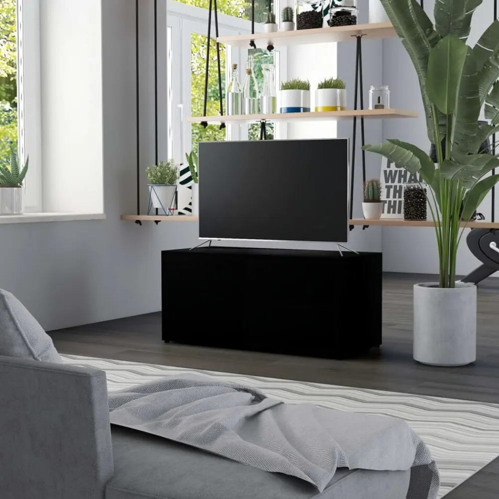 vidaXL Mueble para TV madera contrachapada 80x34x36 cm Negro Best