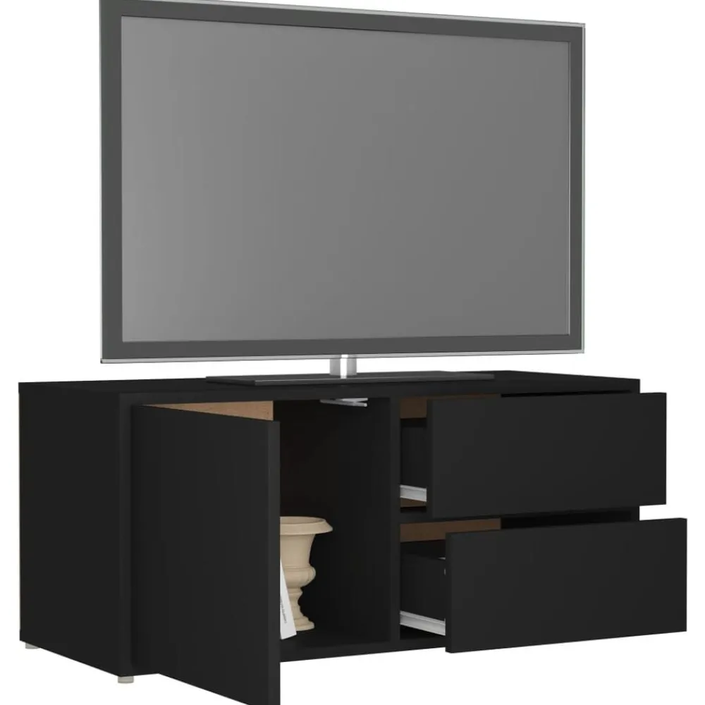 vidaXL Mueble para TV madera contrachapada 80x34x36 cm Negro Best