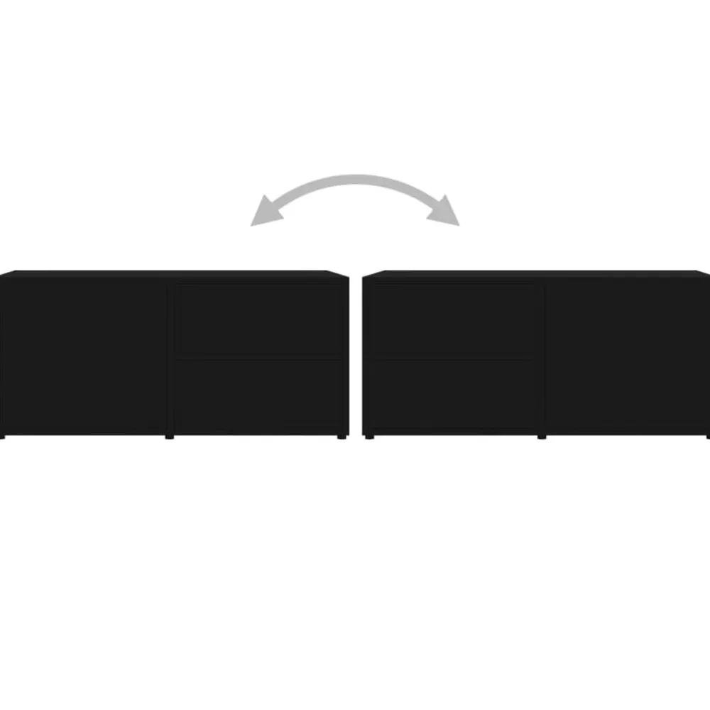 vidaXL Mueble para TV madera contrachapada 80x34x36 cm Negro Best