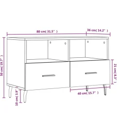 vidaXL Muebles Tv-Mueble para TV madera contrachapada gris hormigón 80x36x50 cm