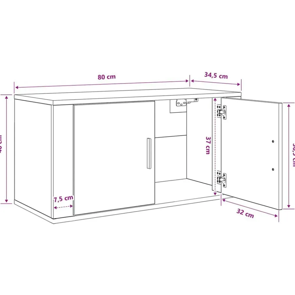 vidaXL Mueble para TV montado en la pared Roble artisan Outlet