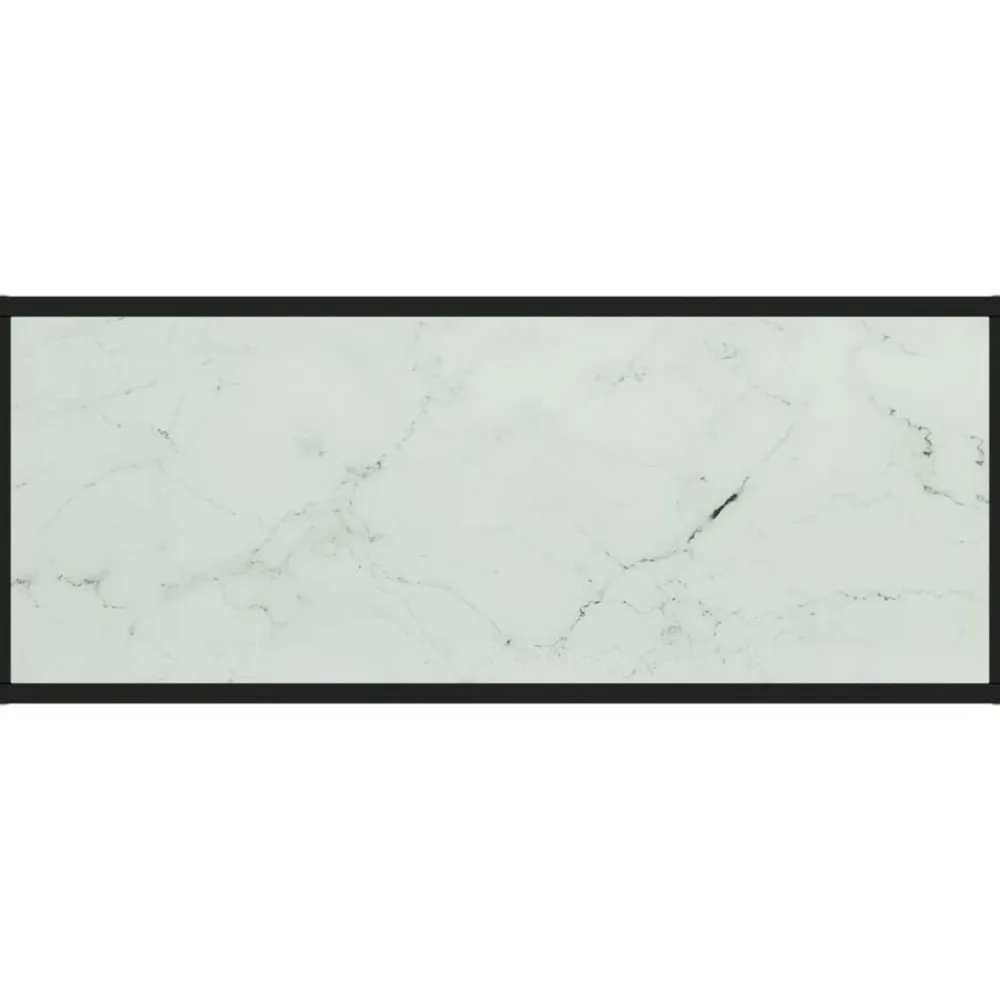 vidaXL Mueble para TV negro con vidrio de mármol 100x40x40 cm Blanco Discount