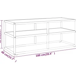 vidaXL Mueble para TV negro con vidrio de mármol 100x40x40 cm Blanco Discount