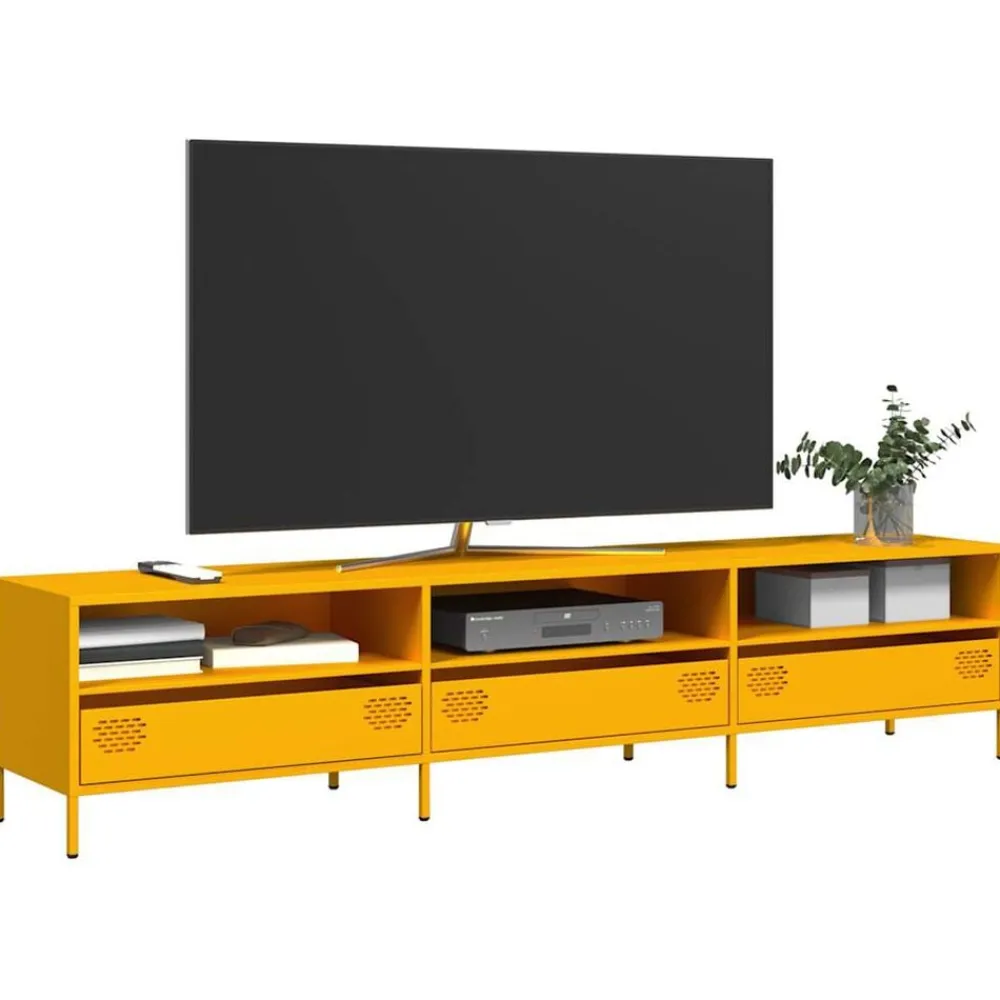 vidaXL Muebles Tv-Mueble TV acero laminado en frío 202x39x43,5cm