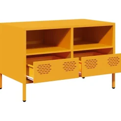 vidaXL Mueble TV acero laminado en frío 68x39x43,5 cm Amarillo mostaza Outlet