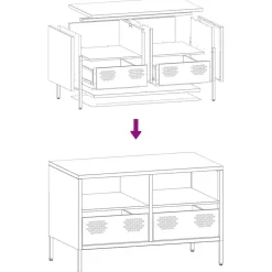 vidaXL Mueble TV acero laminado en frío 68x39x43,5 cm Amarillo mostaza Outlet