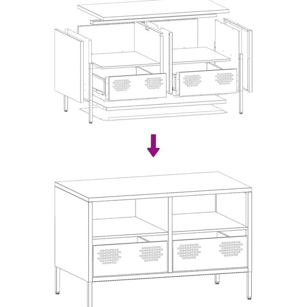vidaXL Mueble TV acero laminado en frío 68x39x43,5 cm Amarillo mostaza Outlet
