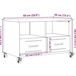 vidaXL Muebles Tv-Mueble TV acero laminado en frío mostaza 68x39x43,5 cm